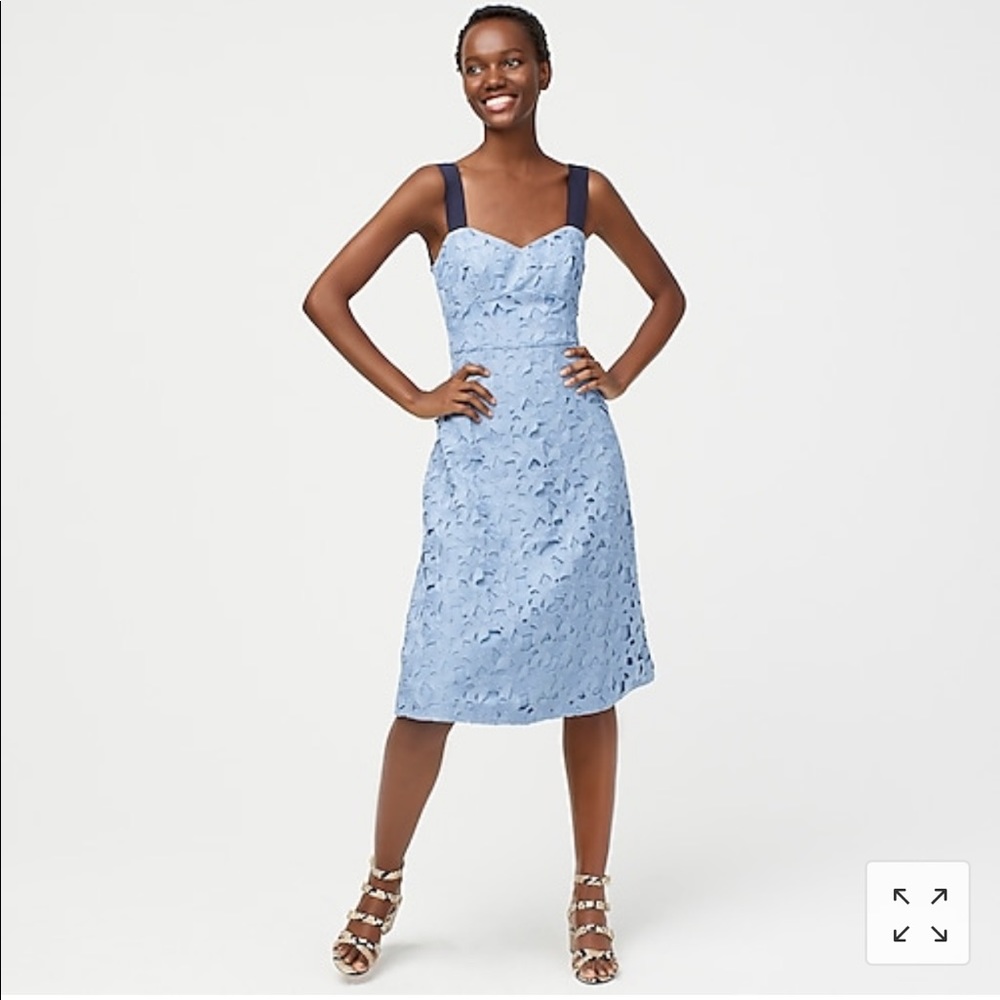 JCrew Sleeveless sweetheart midi dress in lace